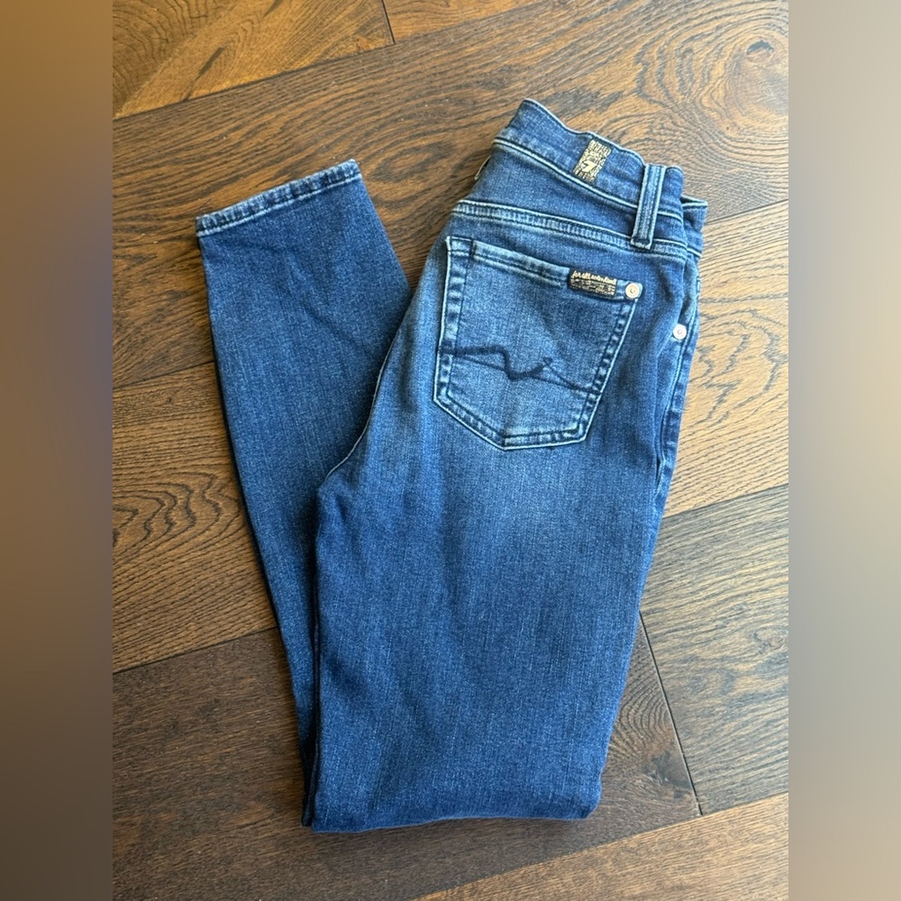 7 For All Mankind Dark Blue Skinny Jeans